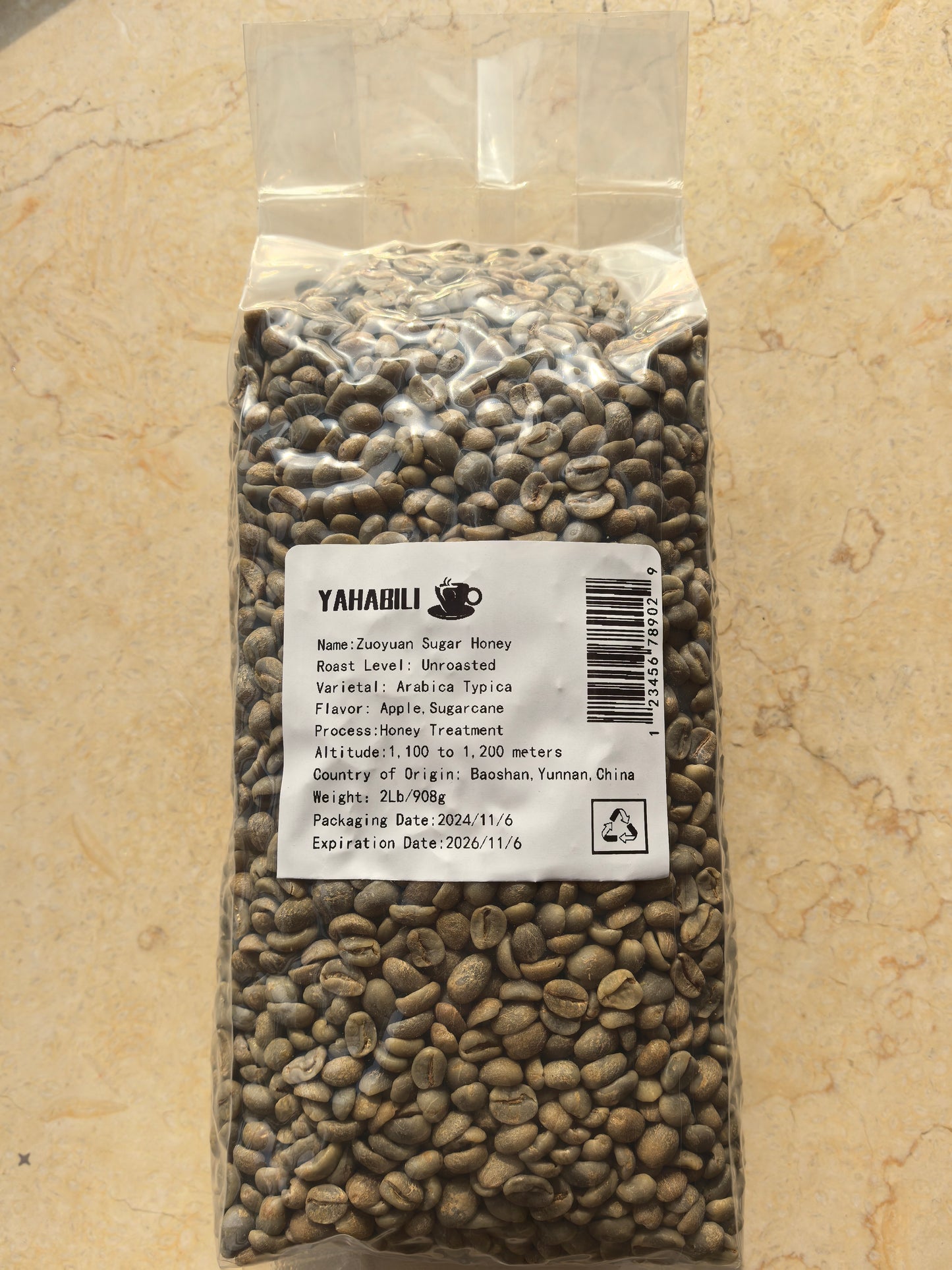 YUNNAN Green Coffee-Arabica Typica- Honey Treatment