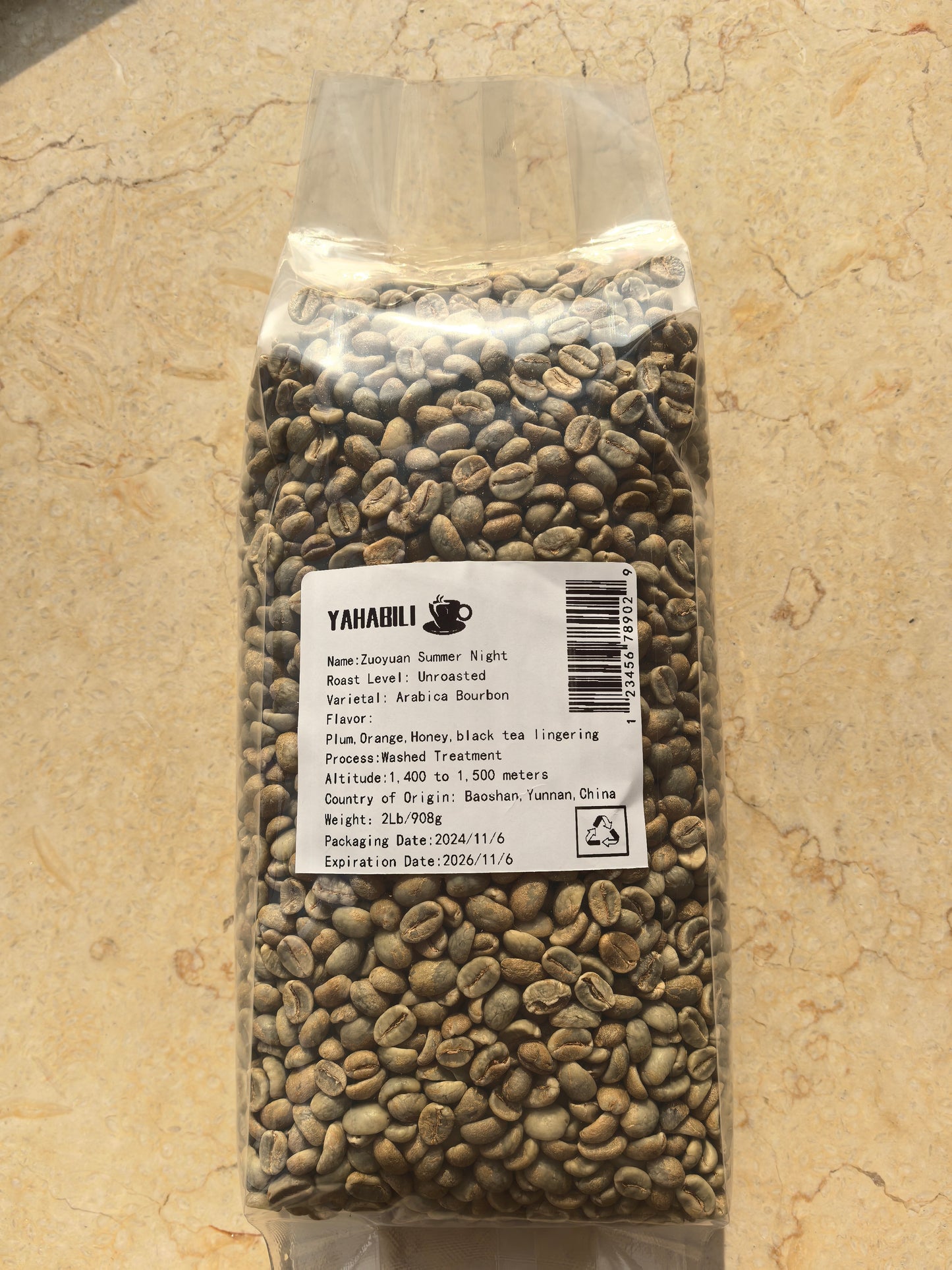 YUNNAN Green Coffee-Arabica Bourbon-Washed Treatment