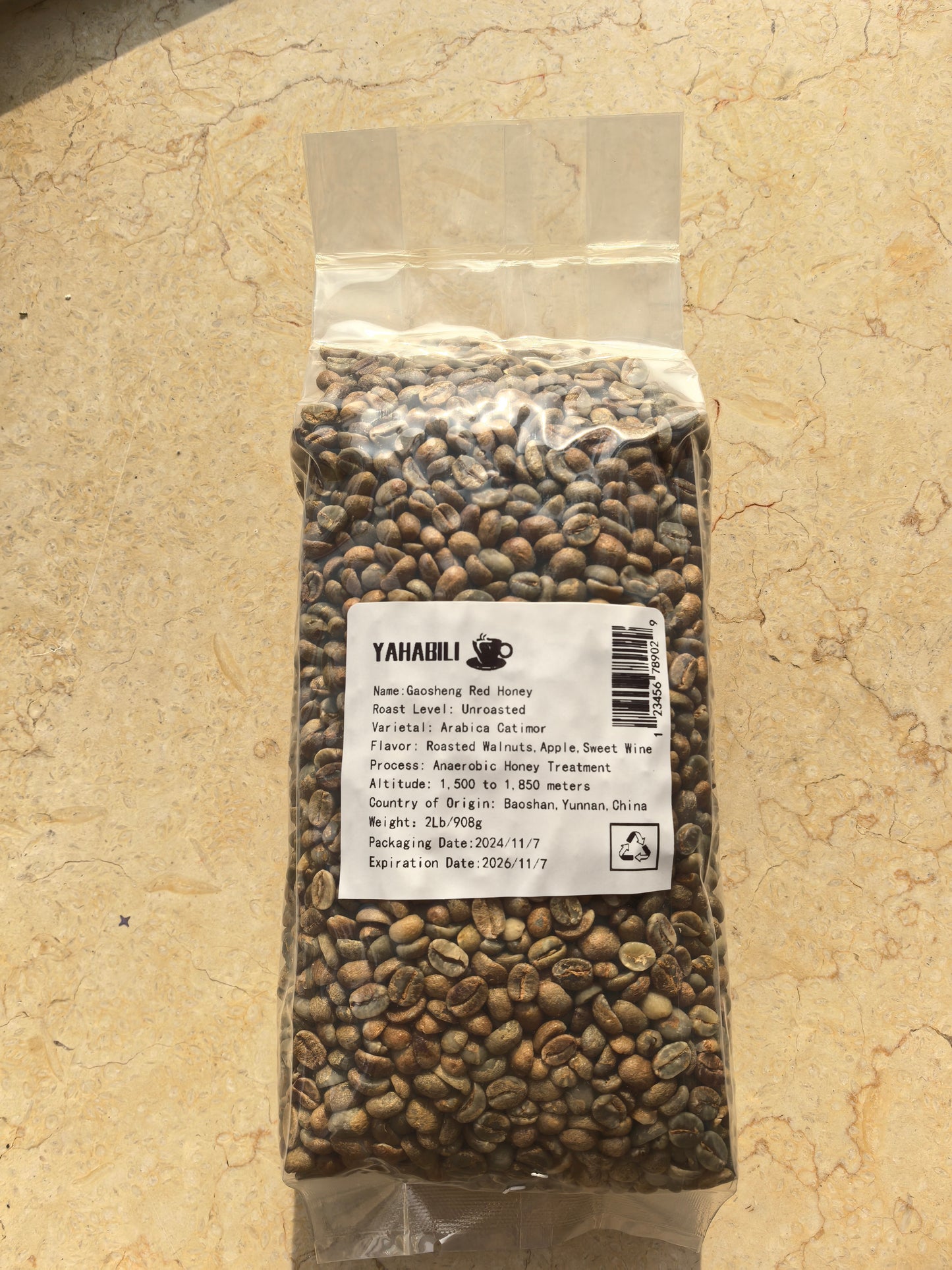 YUNNAN Green Coffee-Arabica Catimor-Anaerobic Honey Treatment